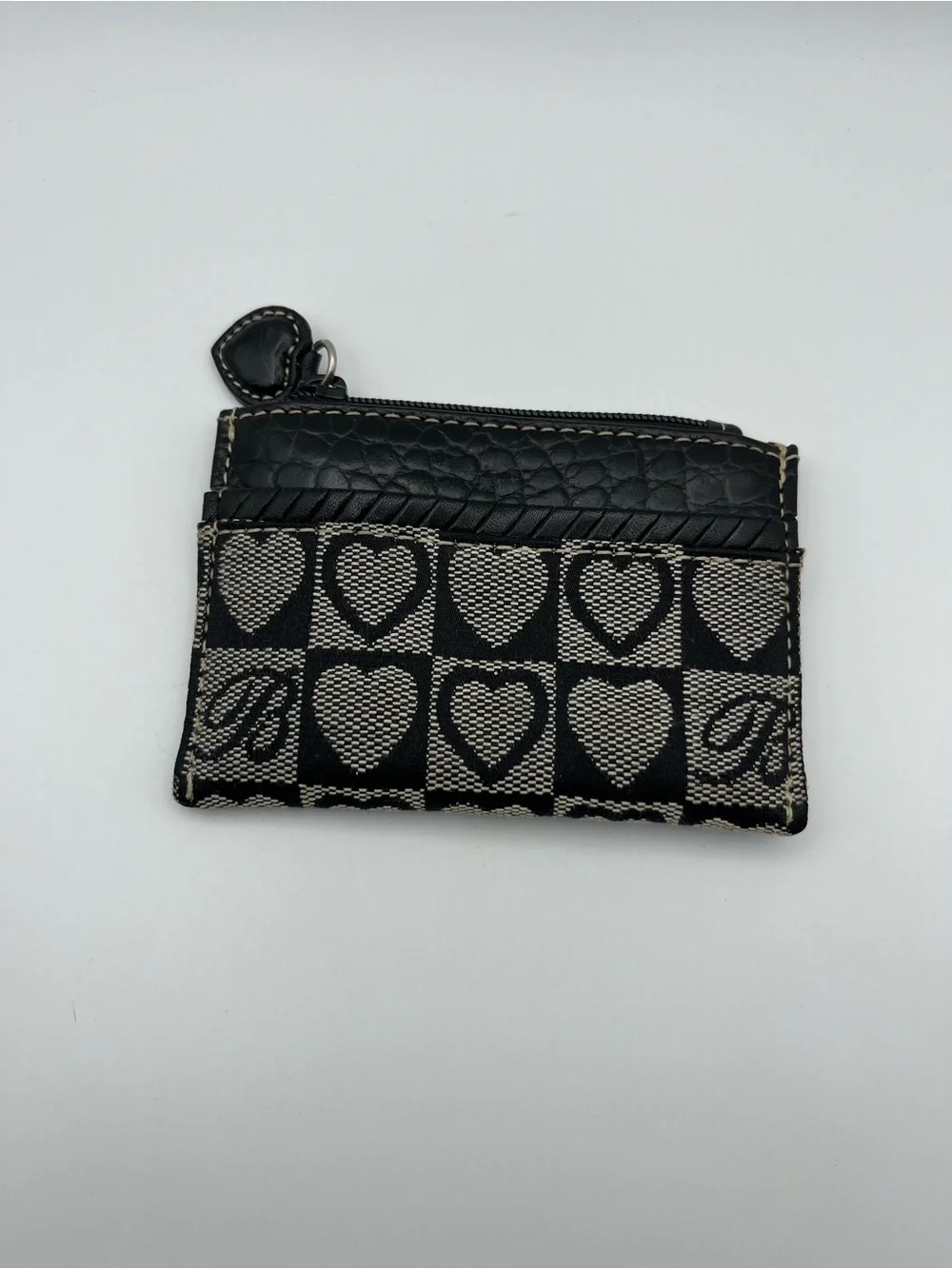 Vintage Brighton Black and Cream Heart Pattern Card Wallet